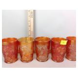 Carnival glass tumblers