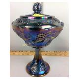 Carnival glass compote