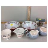 Harkerware creamer and sugar, bowls, Thirstystone