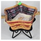 Longaberger 2001 red little star basket, cloth