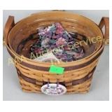 Longaberger 1997 petunia basket with cloth liner