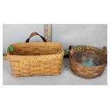 (2) Plain Longaberger baskets