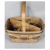 1990 Longaberger basket with + shaped divider