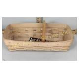 1999 Longaberger natural bread basket with wooden