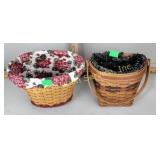 (2) Longaberger medium baskets with cloth liners