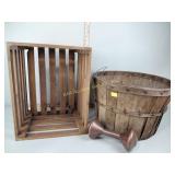 Apple basket and wood crate