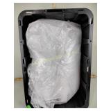 Tote with no lid and a bail of bubble wrap