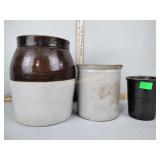 (3) Crocks no cracks but a little chipped