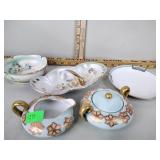 Small candy bowl, sugar and creamer, some made in