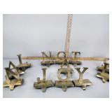Brass letter stocking holders