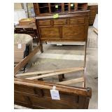 Queen bed with headboard and footboard and rails