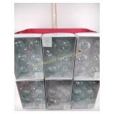 Shabby chic Christmas ornaments, storage tote