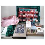 Christmas ornaments, large stocking, tree topper,