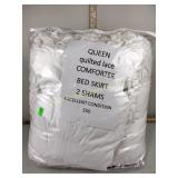 Queen quilted lace comforter, Bed Skirt,2 shams