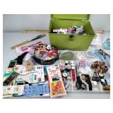 Sewing organizer full of sewing supplies and