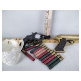 Shotgun slugs including Remington, cap gun, toy