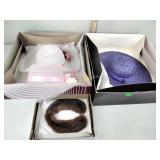 Ladies hats, fur collar