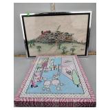 Jorg Erichsen signed watercolor, canvas print