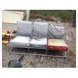 Aluminum 3 seat bench in rough condition