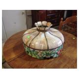 Bent panel slag glass chandelier