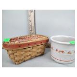 Longaberger Halloween candy corn basket & pottery