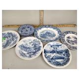 Blue transferware plates, Japanese plates