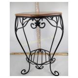 Longaberger wrought iron accent table w/wood top