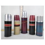 (5) Vintage thermoses