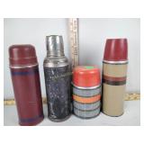 (4) Vintage thermoses