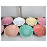 9 contemporary Fiesta Ware bowls - scratches and