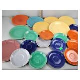Assorted vintage Fiesta Ware plates - scratches
