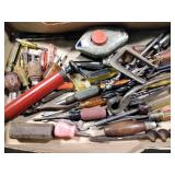 Screw drivers, drill bits, chalk line, misc. hand