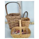 3 small Longaberger baskets
