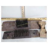Antique flax hatchels primitive