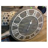 Large wood wall clock, battery operated 36in