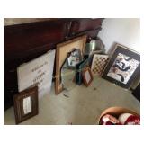 Pictures, mirrors, checkboard