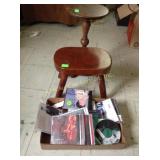 small stool, plant stand, CD
