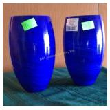 (2) Blue Vases