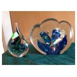 Art Glass fish scence and other piece