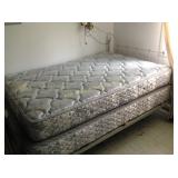 Full size bed , metal, with mattress and box
