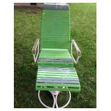 Lawn Chair, metal and ottoman, some rust