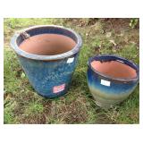 (2) Ceramic flower pots