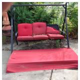 Swing with canopy, cushions in rough condition