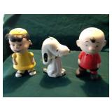 Snoopy, Charlie and Lucy ceramic figures