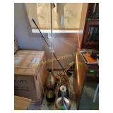 Décor vases, lamp, metal art, broom