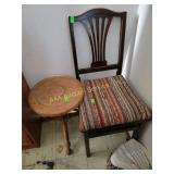 Chair, Stool, fleece blankets