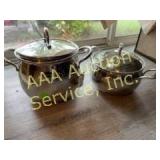 Serafinozani and Palm covered pans, stainless