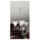 Hanging light fixture, brushed nickel