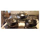 David Burke and Palm covered pans, stainless