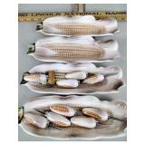 Corn on the cob holders, picks and dish